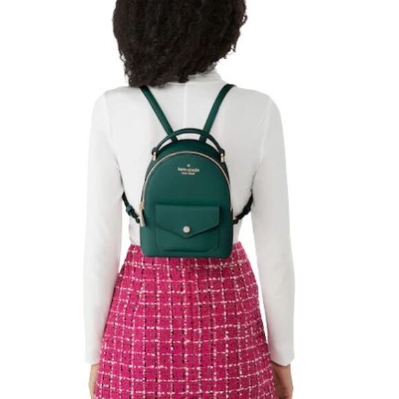 Kate Spade Schuyler Mini Backpack Deep Jade Green Saffiano EUC main image 7